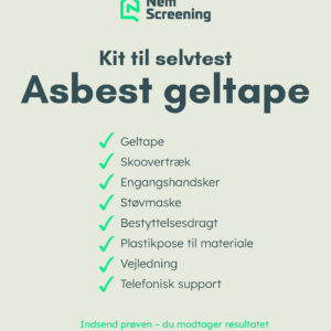 Indhold i asbest selvtest kit med geltape